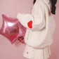 Pink/White color cute heart embroidery wool hoodie sweater #YYL-240
