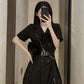 Cool Dark Belted Dress