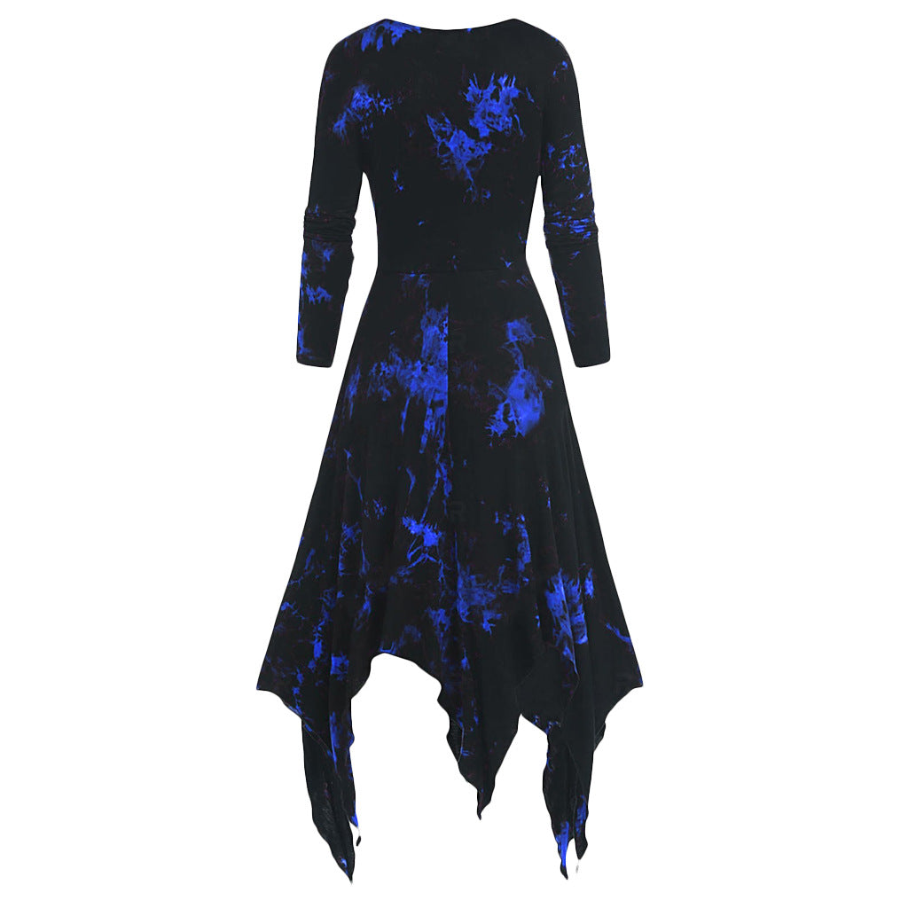 Gothic Tie Dye Print Dresses