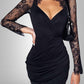 Lace Sleeve Open Front Dress