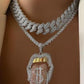 Lips $ Sign Necklace-veooy
