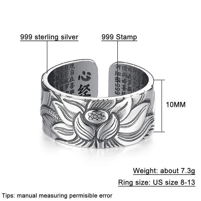 Heart Sutra Lotus Ring - Veooy