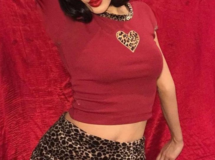 Leopard Heart Embroidery Crop Top-veooy