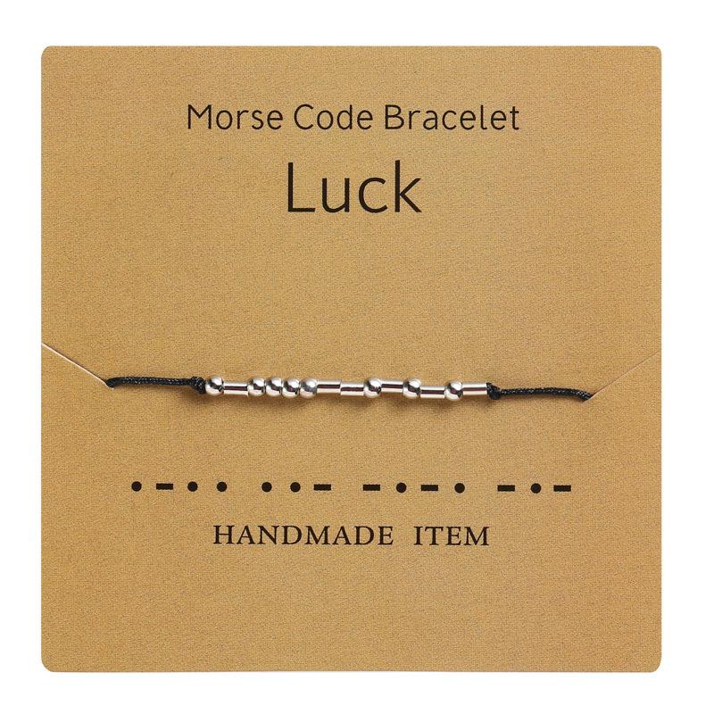 Handmade Braid Beaded Morse Code Bracelet Inspiration Gift for her Custom Letters Available-veooy - Veooy