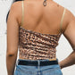 Leopard Criss-cross Lace Tank Top-veooy