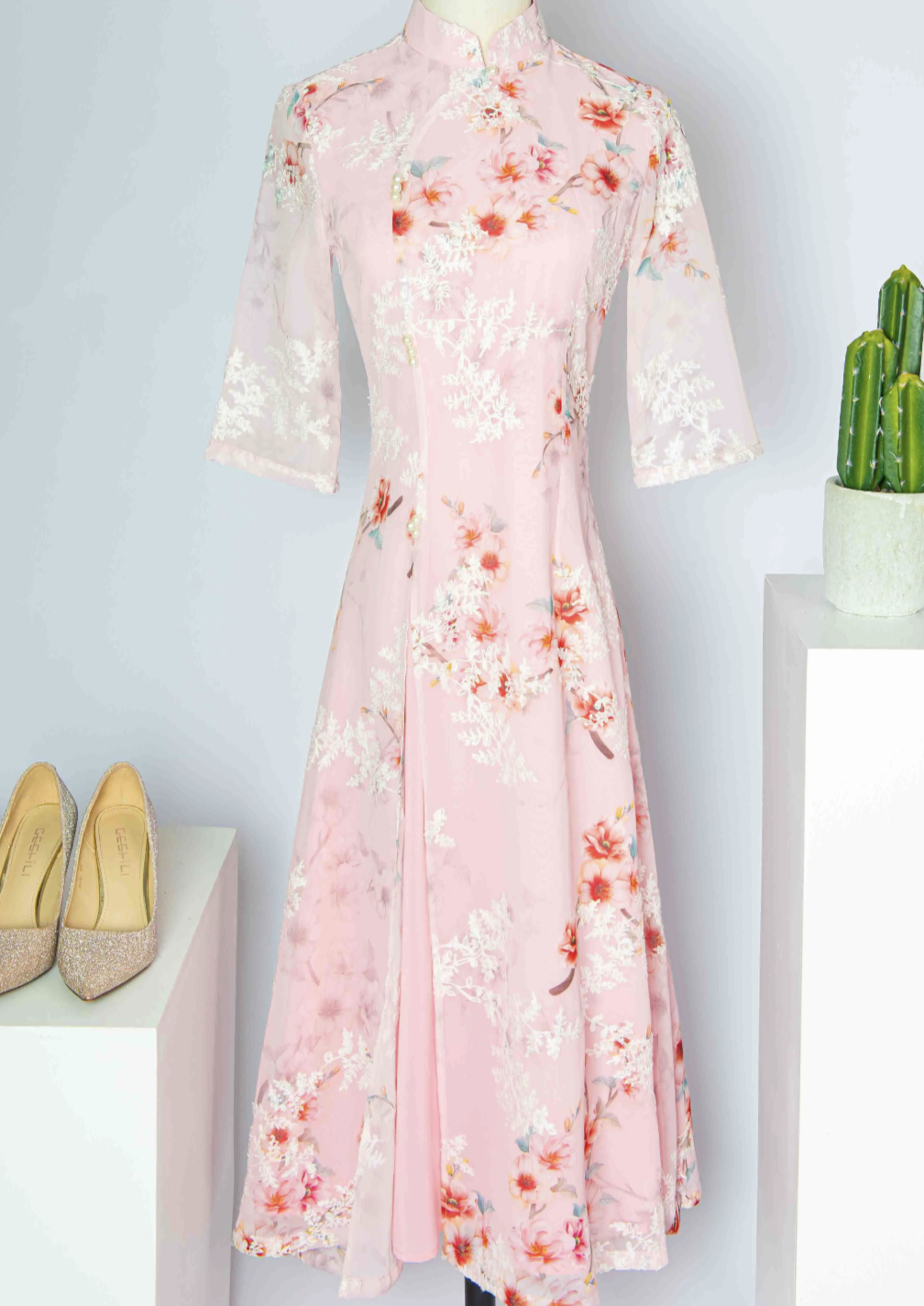 Qingling | Pink Qipao Dress (QLPin)