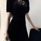 Gothic Short Sleeve Hollow Out Bodycon Dress