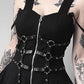 Square Neck Metal Rock Punk Zipper Dress