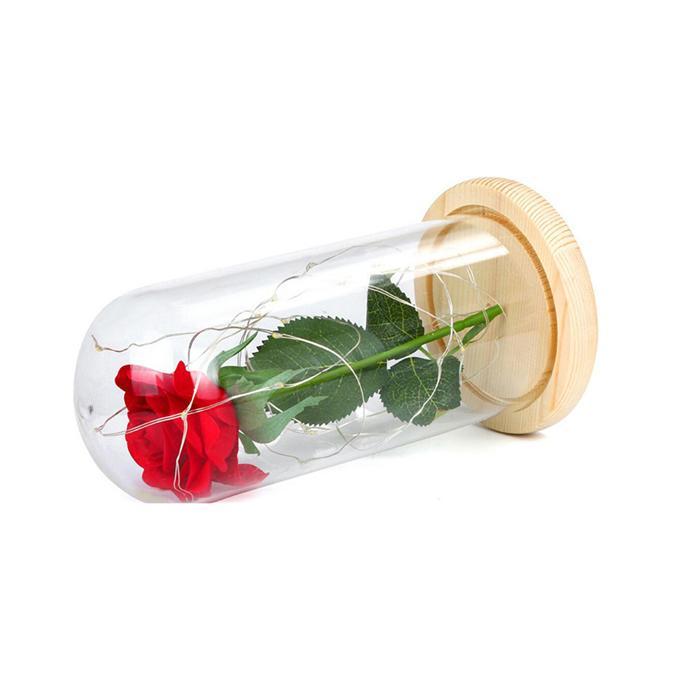 LED Beauty Rose and Beast Battery Powered Red Flower - veooy