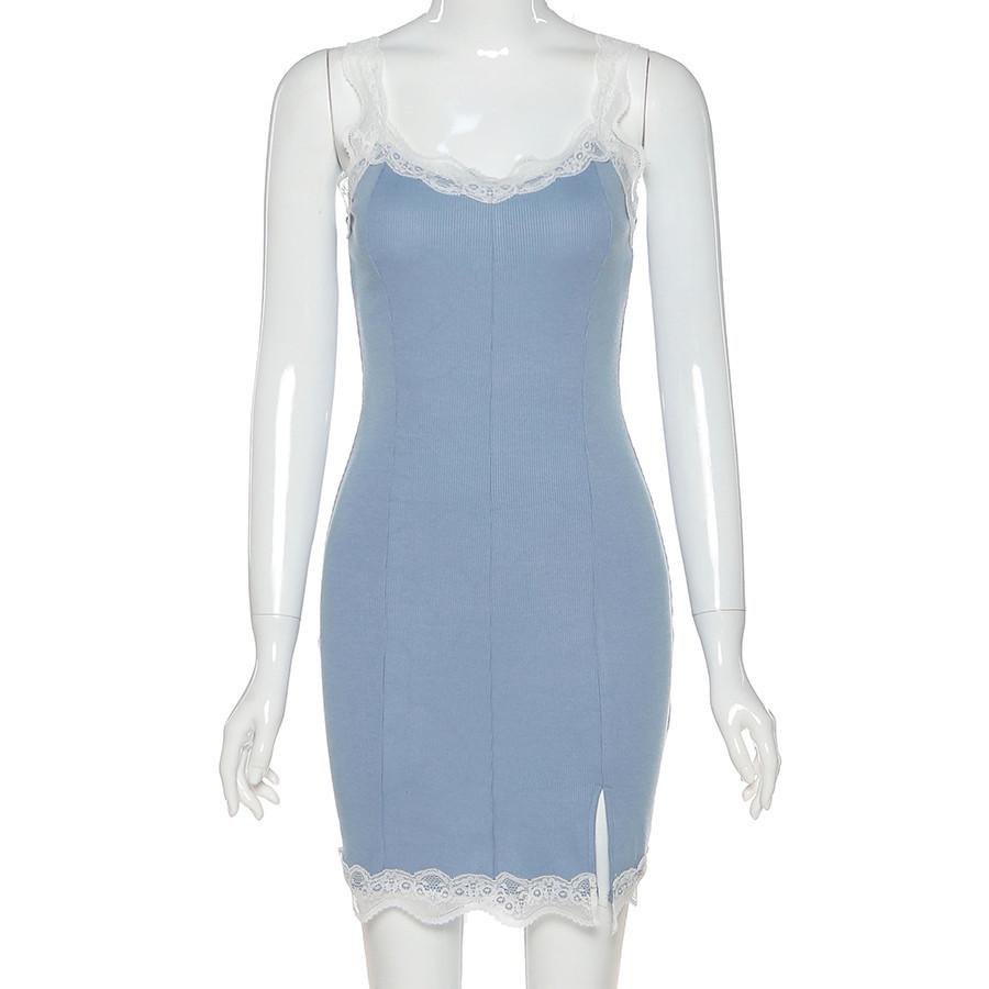 Lace Split Designed Y2K Dress-veooy