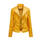 Short Leather Jacket, Slim Leather Jacket, Women's Motorcycle Suit