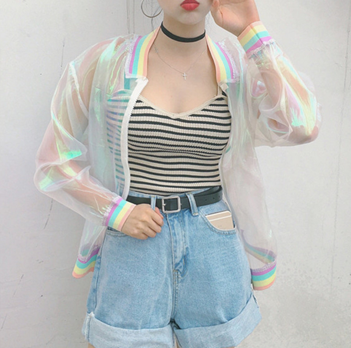 Holographic Clear Summer Blouse Jacket - Veooy