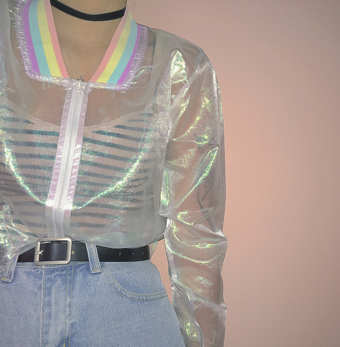 Holographic Clear Summer Blouse Jacket - Veooy