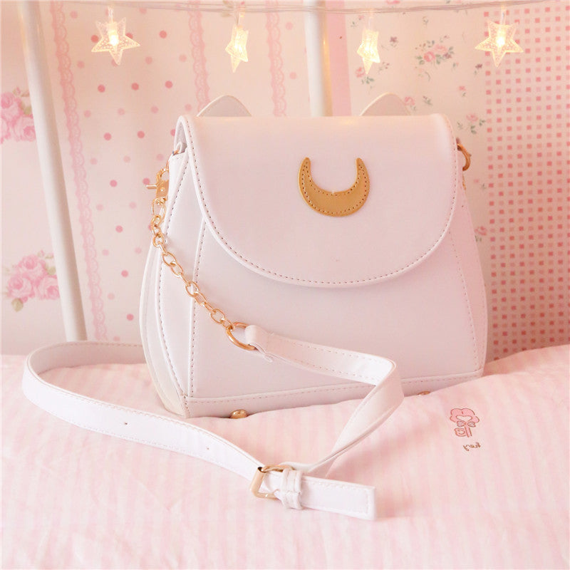 White/Black Sailor Moon Luna/Artemis Shoulder Bag