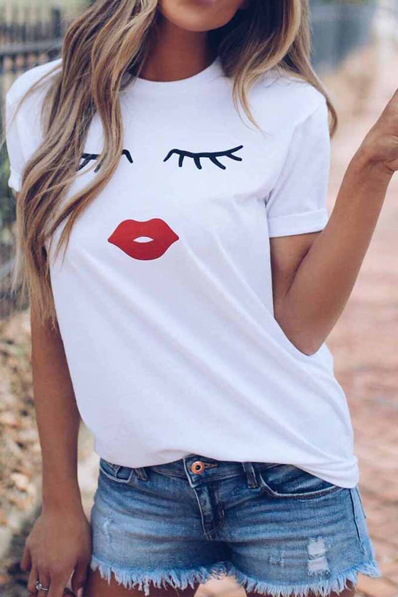 Colorful Round Neck Print T-shirt 💖