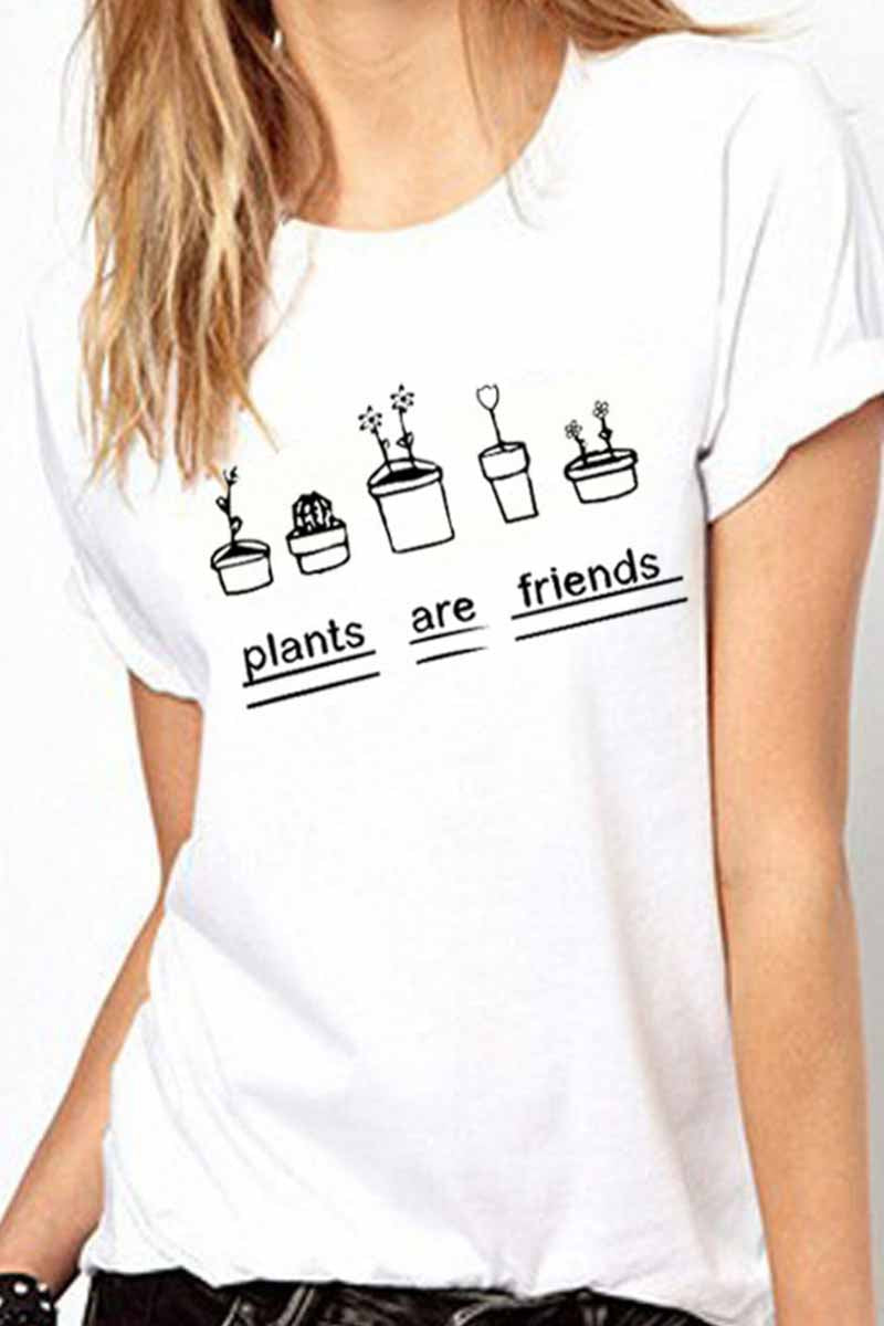 Round Neck Cute Print T-shirt 💖