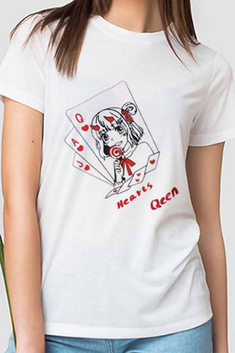 Round Neck Carton Print Loose T-shirt 💖