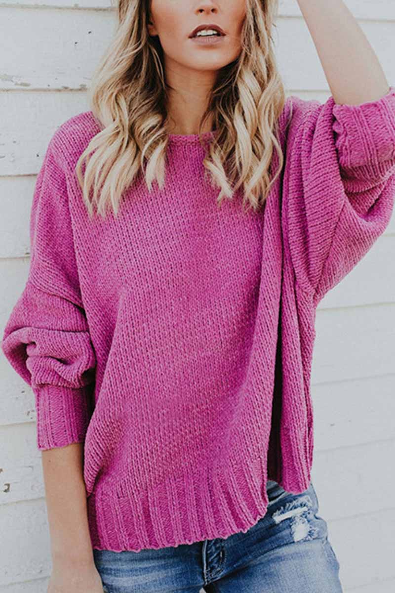Loose Solid Bandage Sweater