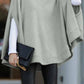Florcoo Cape Loose Crew Neck Tops - Veooy