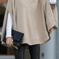 Florcoo Cape Loose Crew Neck Tops - Veooy