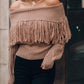 Sexy One-Shoulder Fringed Sweater 💖