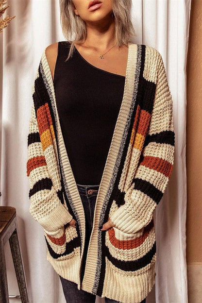 Long Sleeve Loose V-Neck Cardigan Sweater