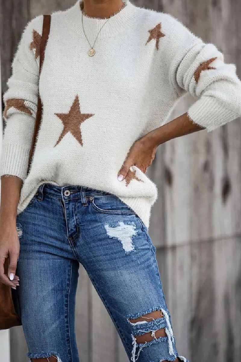 Round Neck Loose Knit Long Sleeve Sweater 💖