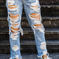 On-trend Ripped Straight Jeans 💖