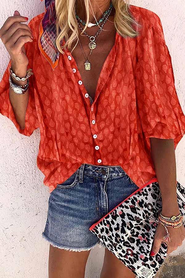 Florcoo Solid Color Button Loose Shirt(4 Colors) - Veooy