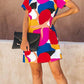Casual O Neck Colorful Mini Dress 💖
