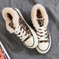 Womens Flat Canvas Snow Sneakers *