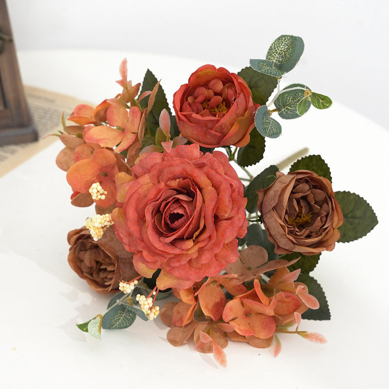 1pc 6 Head Fake Rose, Artificial Flowers, Creative Flower Bouquet Decoration, Dining Table Floral For Home Wedding Decoration Valentine's Day Gifts Birthday Gifts