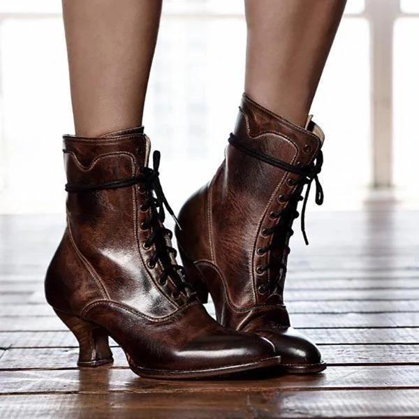 Lace-Up Winter Low Heel Women Boots *
