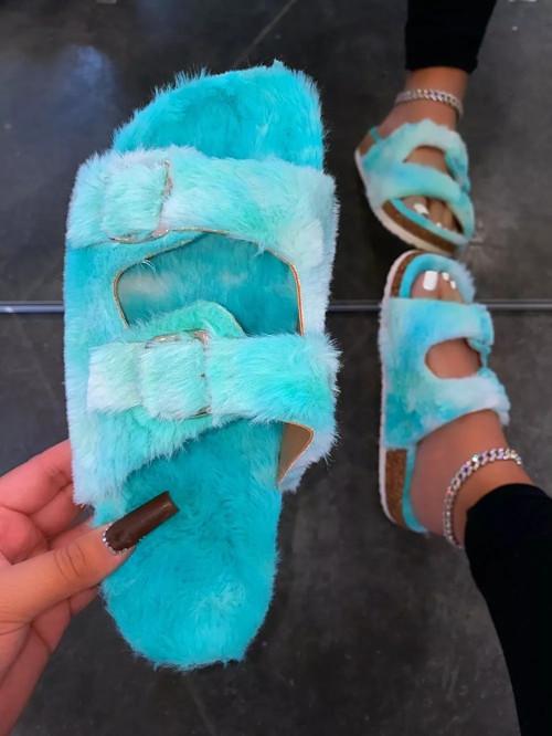 Candy color casual flat heel flip flops sandals *