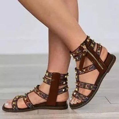 *Women's Zipper Flats Flat Heel Sandals - Veooy