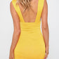 Solid Color Deep V Bodycon Party Sexy Dress - veooy