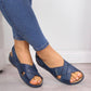 COMFY SOFT MAGIC TAPE WEDGES DAILY CROSSED SANDALS * - Veooy