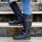 Women's Vintage Leather Zipper High Boots *