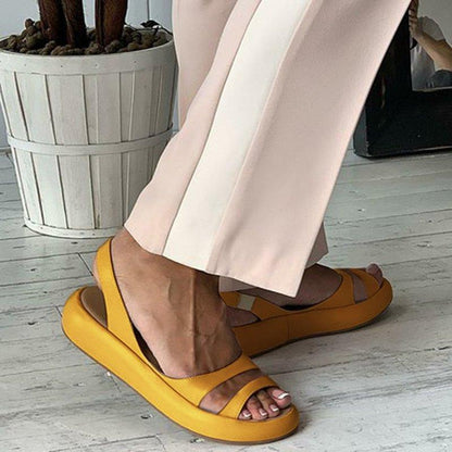 *WOMEN SLINGBACK FAUX LEATHER SANDALS - Veooy