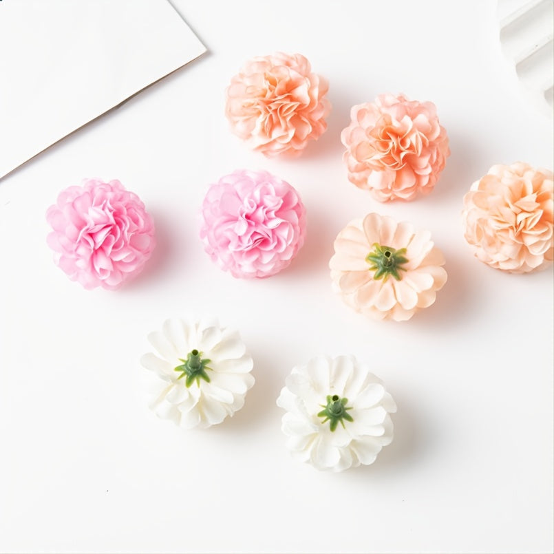 30pcs Fake Hydrangea Flower Head, Silk Flower, Fake Plastic Chrysanthemum, Artificial Flower, Wedding, Home Atmosphere, Decoration, Flower Accessories