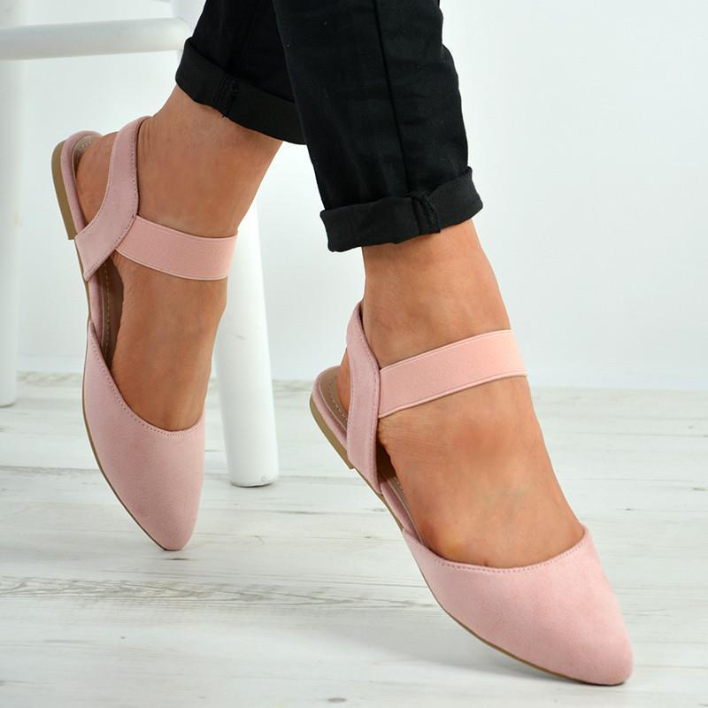 Casual Elastic Band Pointed Toe Flat Sandals Dancing Shoes - Veooy