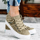 Women Comfy Hipster Smoked Canvas Sneakers *