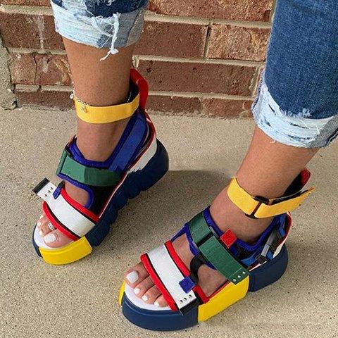 *Women Athletic Pu Spring Magic Tape Sandals - Veooy