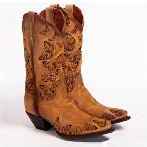 *Women Butterfly Printed Ankle Boots - Veooy