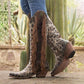Women Cowgirl Western Slip-on Boot Shoes *
