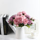 1pc Mini Artificial Peony Bunch, Fabric And Plastic Flower 5 Heads Floral Bunch For Room Decor