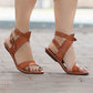 Adjustable Buckle Open Toe Casual Flat Sandals - Veooy