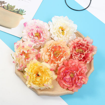 3pcs Mixed Color Simulated Peony, Artificial Flower DIY Handmade Headwear Silk Cloth False Flowers For Home Decoration Bridal Ornament