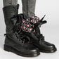 Womens Vintage Chunky Heel Lace-up Leather Daily Boots *