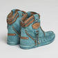 Blue Spring/Fall Faux Suede Boots - Veooy